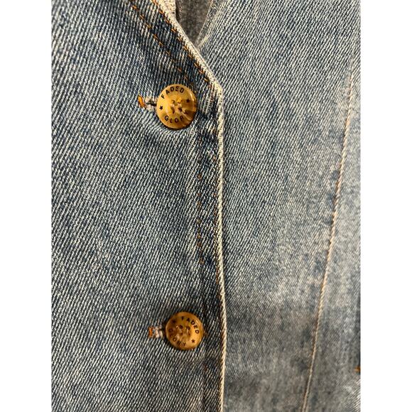 Vintage 90s Y2K Faded Glory Denim Button Down Dress size 12 - Picture 4 of 6